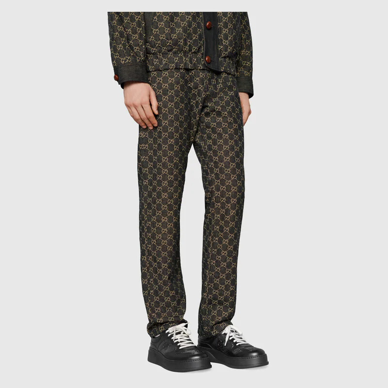  Giày Nam Gucci GG Embossed Leather 'Black' 