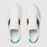  Giày Nam Gucci Sneaker With Web Leather 'White' 