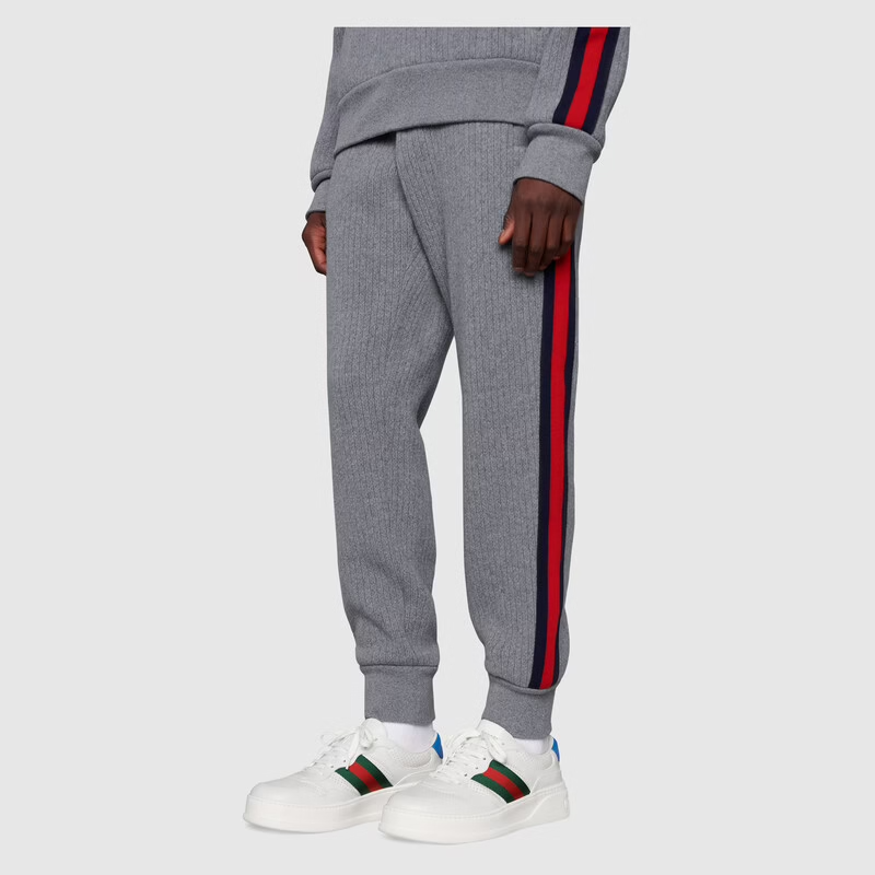  Giày Nam Gucci Sneaker With Web Leather 'White' 