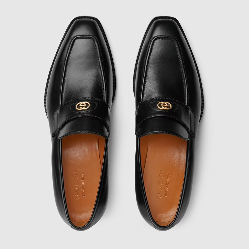 Giày Nam Gucci Loafer Interlocking G 'Smooth Black' 669815-06F00