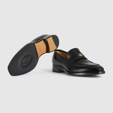  Giày Nam Gucci Loafer With Interlocking G 'Smooth Black' 