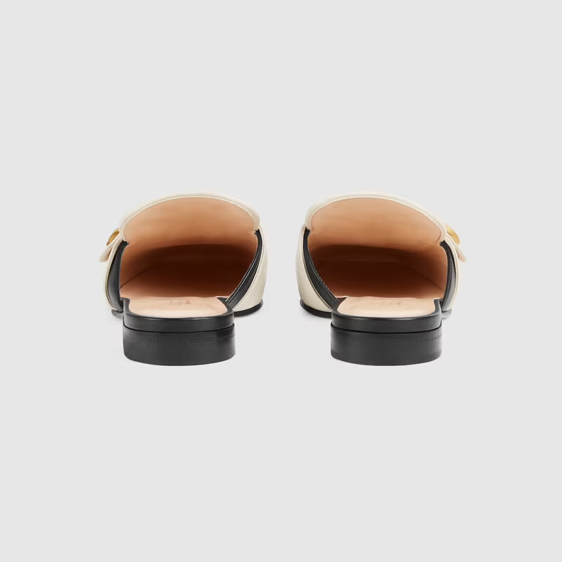  Giày Nữ Gucci Slipper With Double G Leather 'Black' 