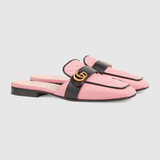  Giày Nữ Gucci Slipper With Double G Leather 'Pink' 