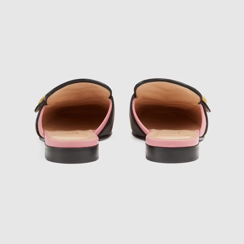  Giày Nữ Gucci Slipper With Double G Leather 'Pink' 