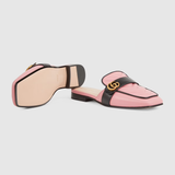  Giày Nữ Gucci Slipper With Double G Leather 'Pink' 