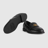  Giày Nữ Gucci Loafer Double G 'Black' 