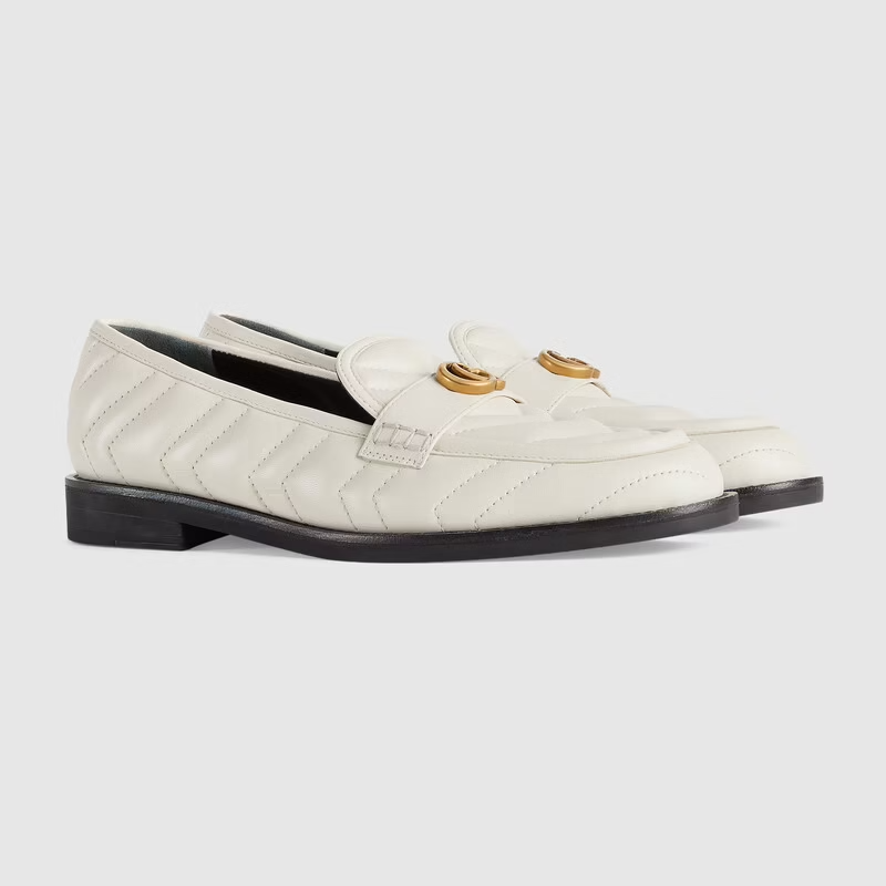  Giày Nữ Gucci Loafer Double G 'White' 