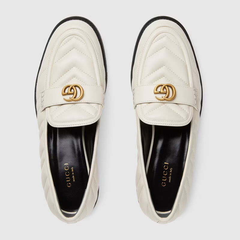  Giày Nữ Gucci Loafer Double G 'White' 