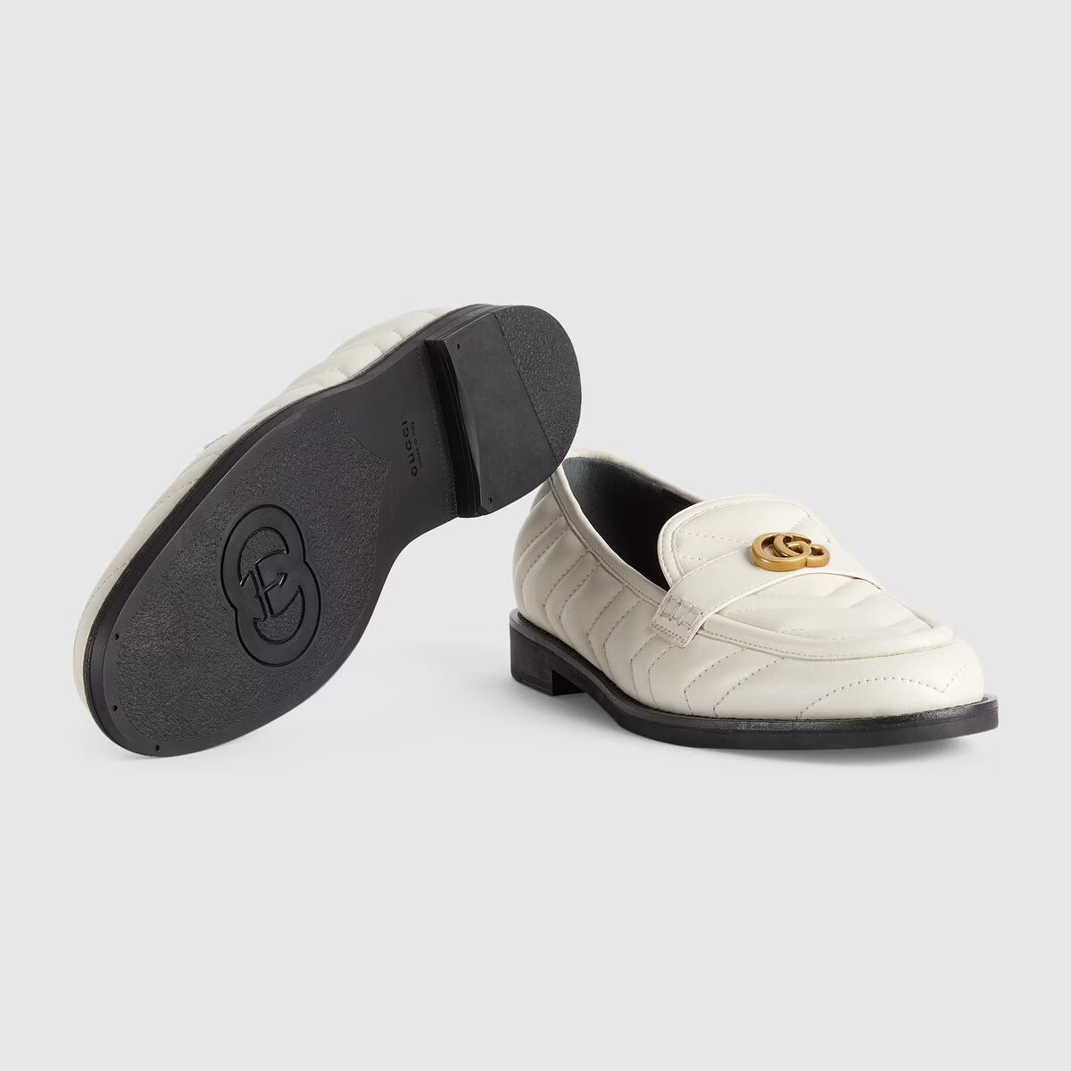  Giày Nữ Gucci Loafer Double G 'White' 