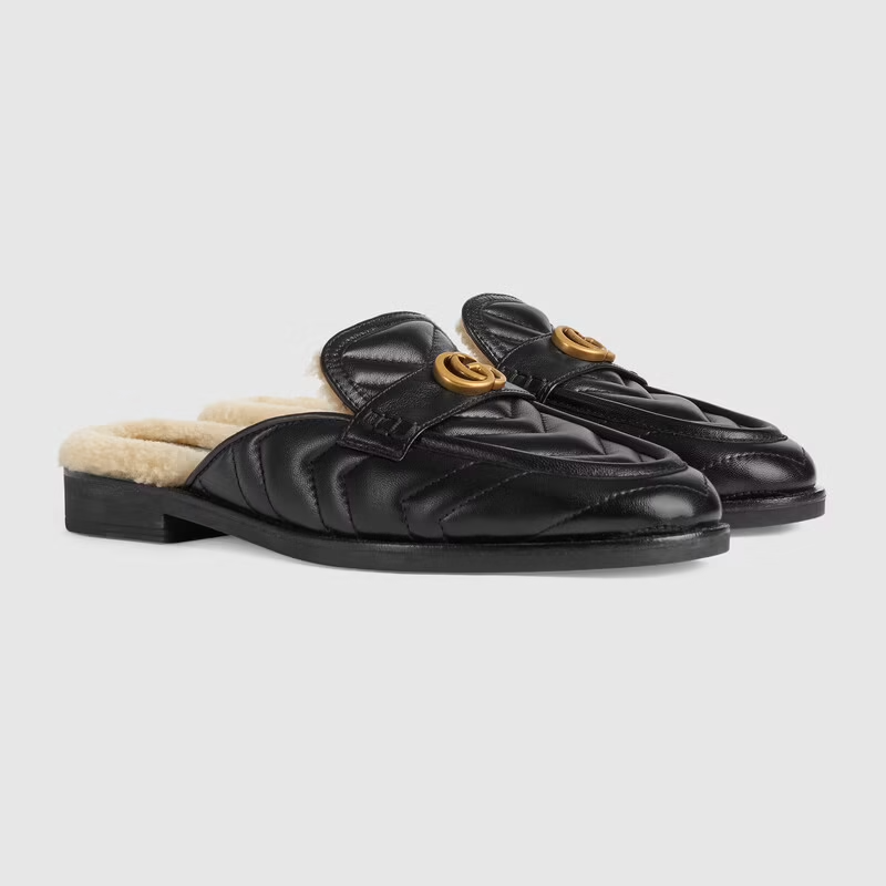  Giày Nữ Gucci Slipper With Double G 'Black' 