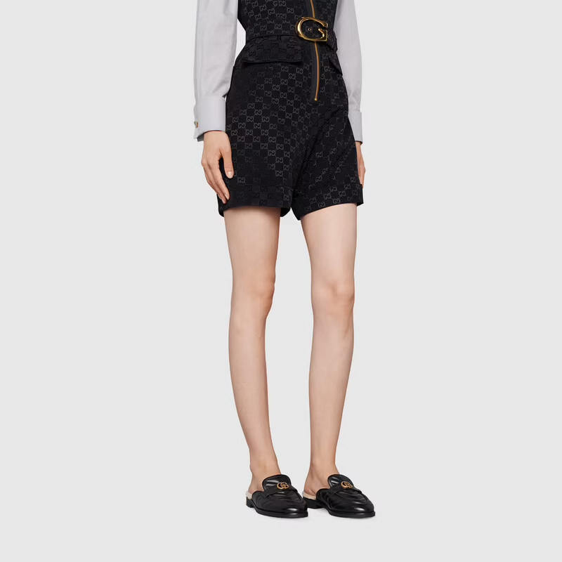  Giày Nữ Gucci Slipper With Double G 'Black' 