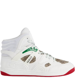  Giày Nam Gucci Basket Sneaker With Interlocking G 'White Demetra' 