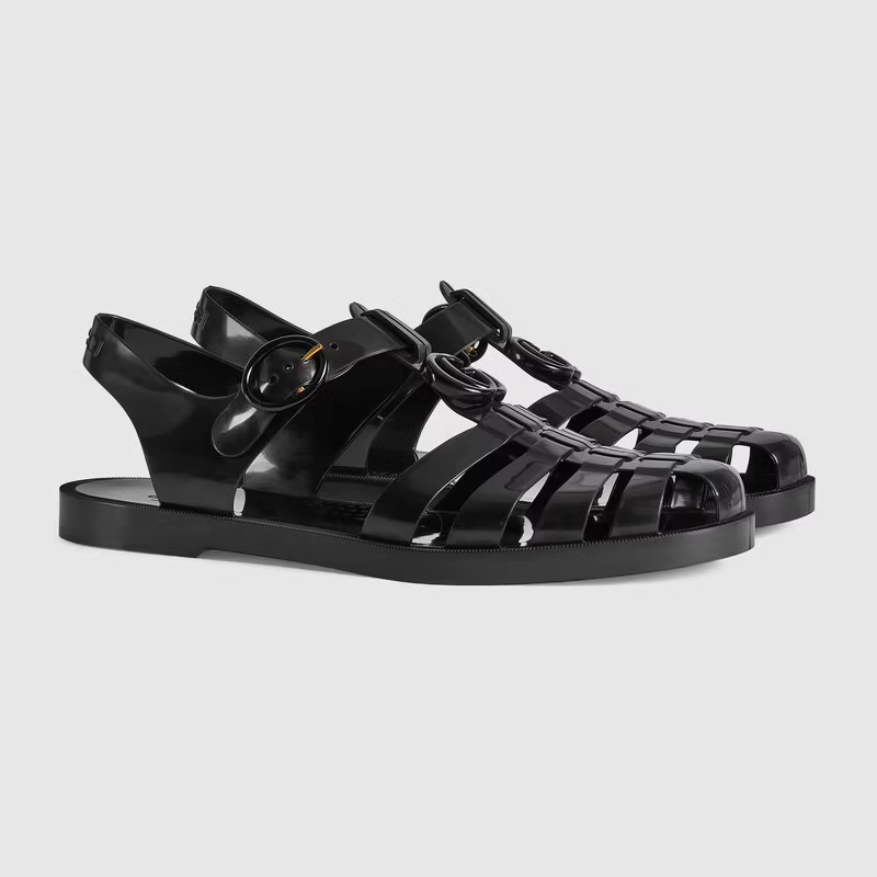  Dép Nam Gucci Sandal With Double G 'Black' 