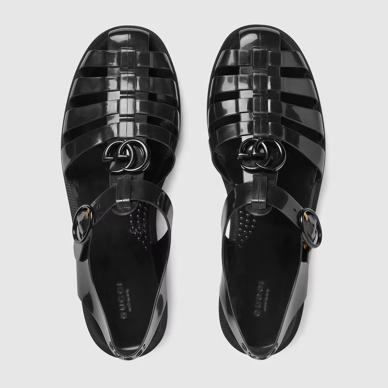  Dép Nam Gucci Sandal With Double G 'Black' 