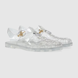  Dép Nam Gucci Sandal With Double G 'Silver' 