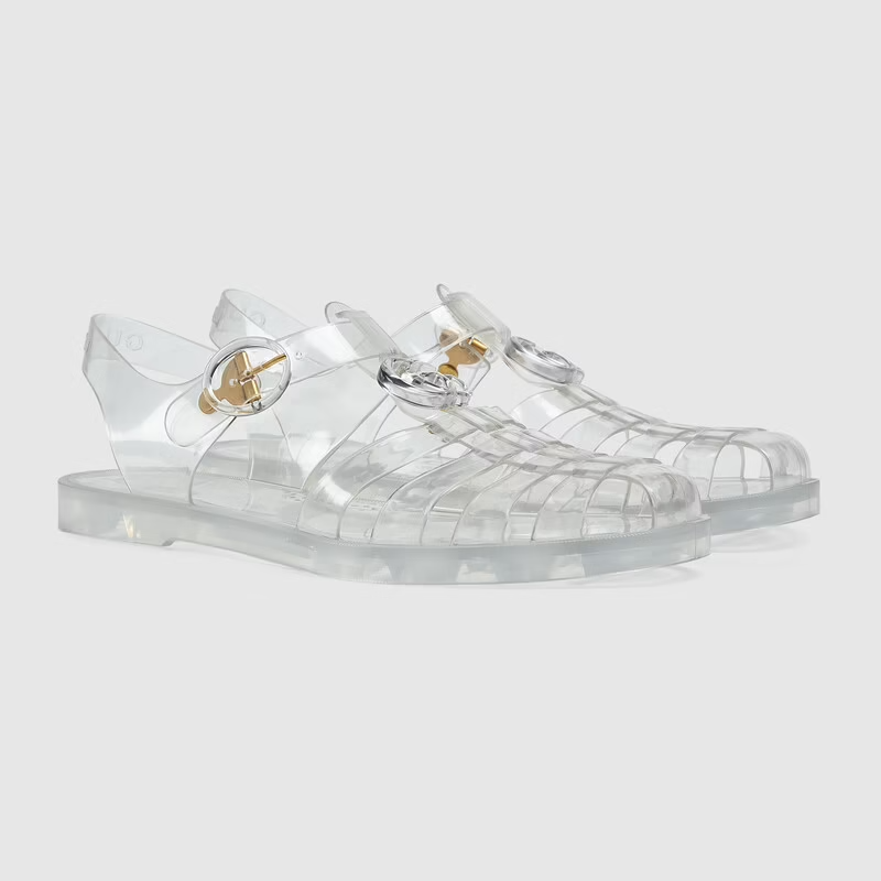  Dép Nam Gucci Sandal With Double G 'Silver' 