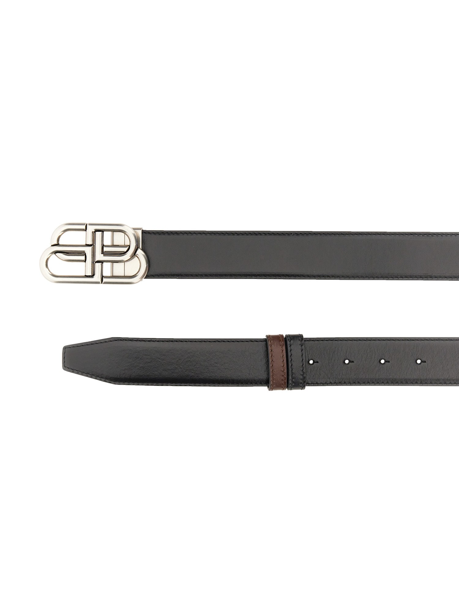  Thắt Lưng Nam Balenciaga Thin Reversible Calfskin 'Black' 