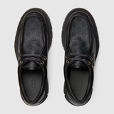  Giày Nam Gucci Supreme Print Lace-Up Shoes 'Black' 