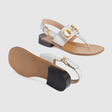  Dép Nữ Gucci Sandal With Horsebit Leather 'Silver Metallic' 