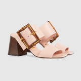  Dép Nữ Gucci Sandal With Bamboo Buckle Leather 'Light Pink' 