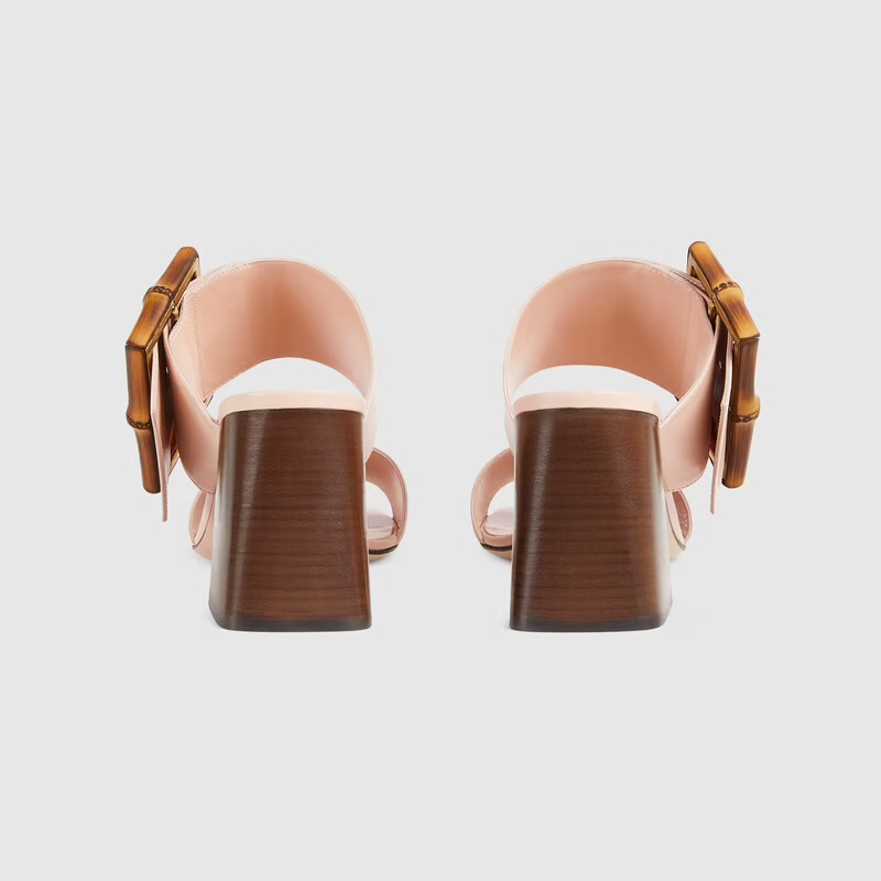  Dép Nữ Gucci Sandal With Bamboo Buckle Leather 'Light Pink' 