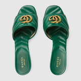  Dép Nữ Gucci Double G Slide Sandal 'Emerald Green' 