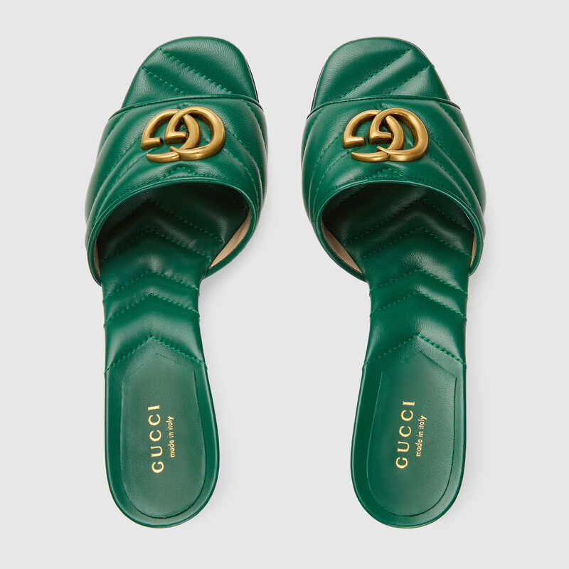  Dép Nữ Gucci Double G Slide Sandal 'Emerald Green' 