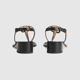  Dép Nữ Gucci Double G Sandal Leather 'Black' 