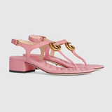  Dép Nữ Gucci Double G Sandal Leather 'Pastel Pink' 