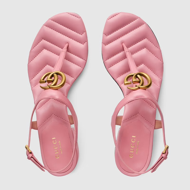  Dép Nữ Gucci Double G Sandal Leather 'Pastel Pink' 