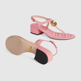  Dép Nữ Gucci Double G Sandal Leather 'Pastel Pink' 