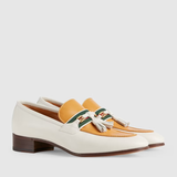  Giày Nam Gucci Loafer Tassel Leather 'White Yellow' 