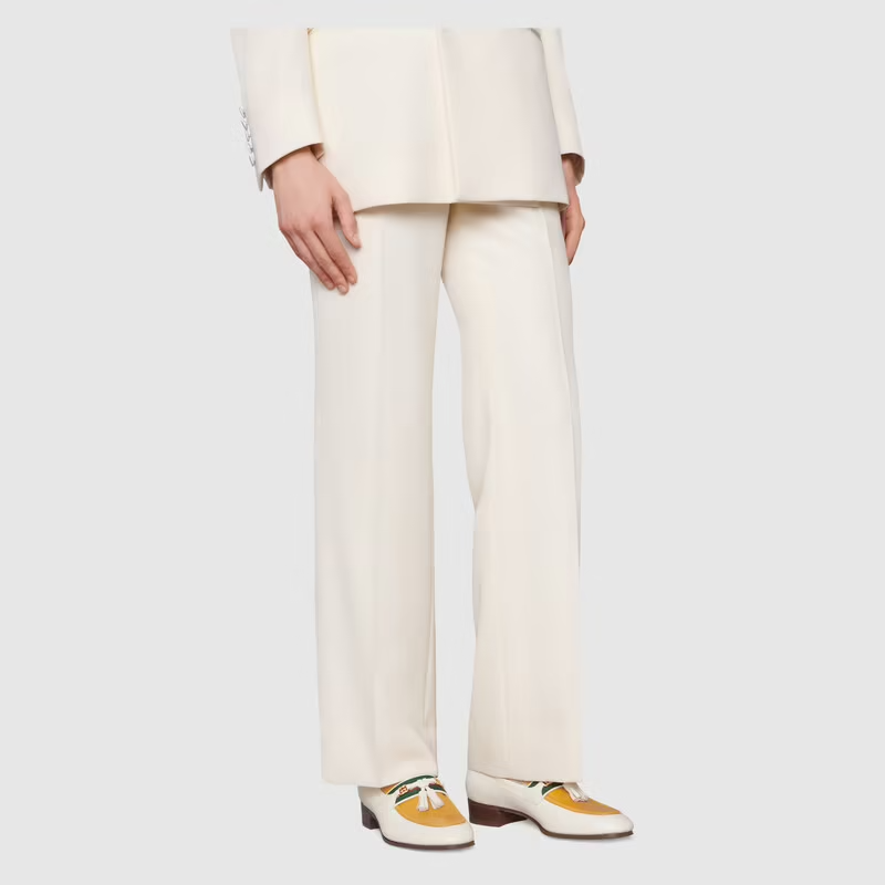  Giày Nam Gucci Loafer Tassel Leather 'White Yellow' 