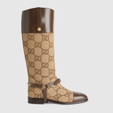  Giày Nam Gucci Knee High Boot With Harness 'Beige' 