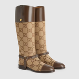  Giày Nam Gucci Knee High Boot With Harness 'Beige' 
