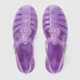 Dép Nữ Gucci Sandal With Double G 'Light Purple Rubber' 