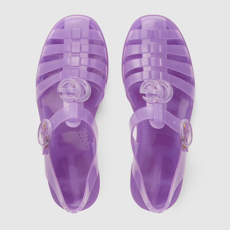  Dép Nữ Gucci Sandal With Double G 'Light Purple Rubber' 