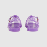  Dép Nữ Gucci Sandal With Double G 'Light Purple Rubber' 