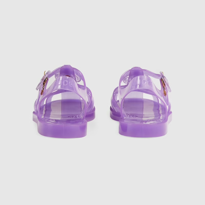  Dép Nữ Gucci Sandal With Double G 'Light Purple Rubber' 