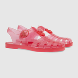  Dép Nữ Gucci Sandal With Double G 'Orange Rubber' 