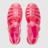  Dép Nữ Gucci Sandal With Double G 'Orange Rubber' 