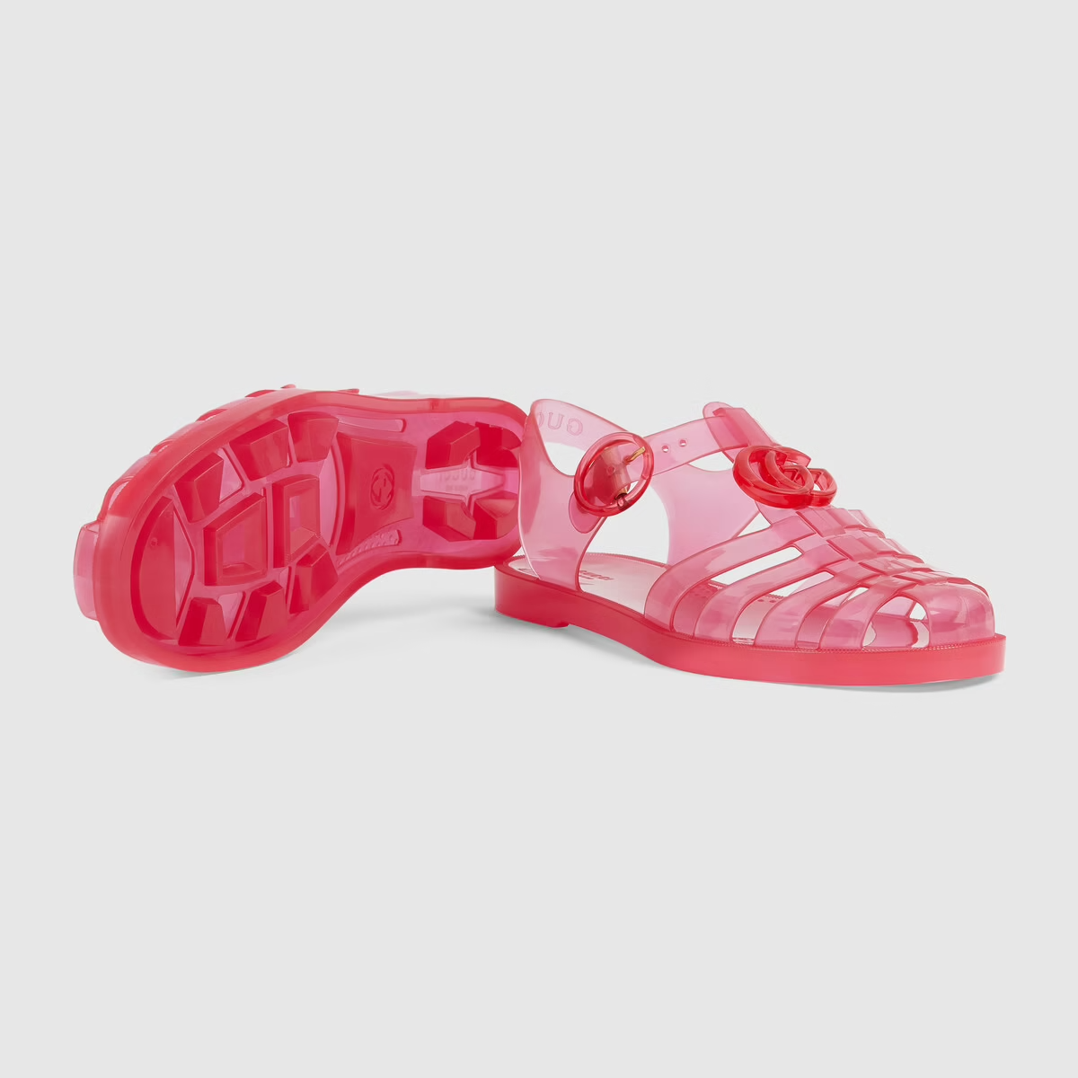  Dép Nữ Gucci Sandal With Double G 'Orange Rubber' 