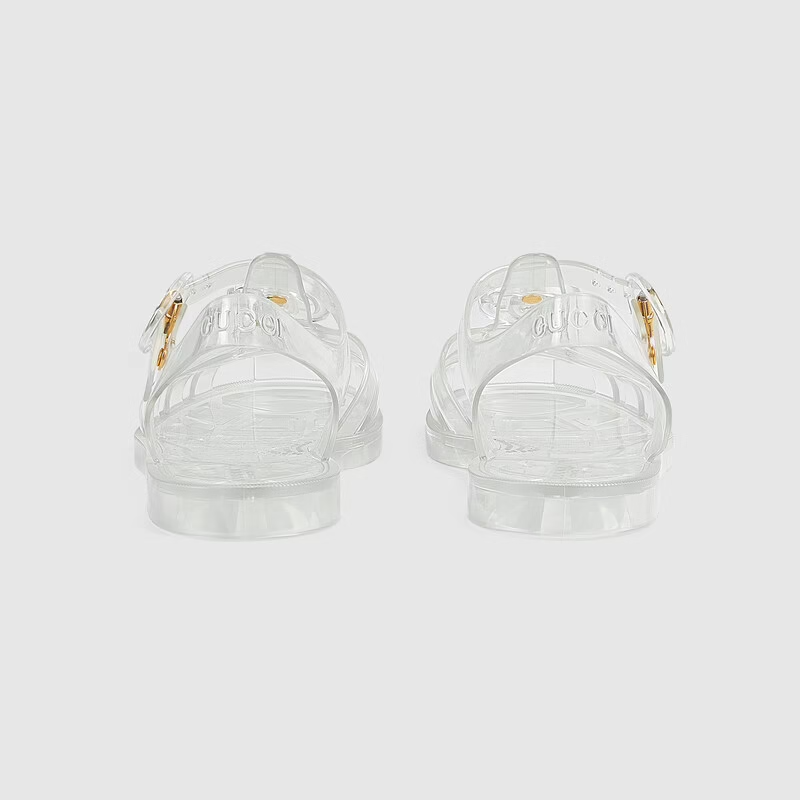  Dép Nữ Gucci Sandal With Double G 'Transparent Rubber' 