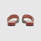  Dép Nữ Gucci GG Slide Sandal 'Blue Brown' 