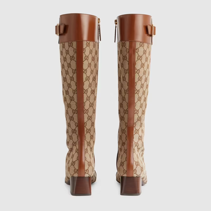  Giày Nữ Gucci GG Knee High Boot 'Beige' 
