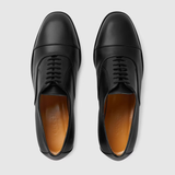  Giày Nữ Gucci Lace Up Leather 'Black' 