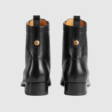  Giày Nam Gucci Lace Up Ankle Boot Leather 'Black' 