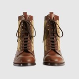  Giày Nam Gucci Lace Up Ankle Boot 'Beige Ebony' 