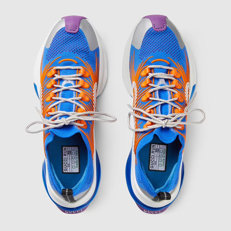  Giày Nam Gucci Run Sneaker Fabric 'Blue' 
