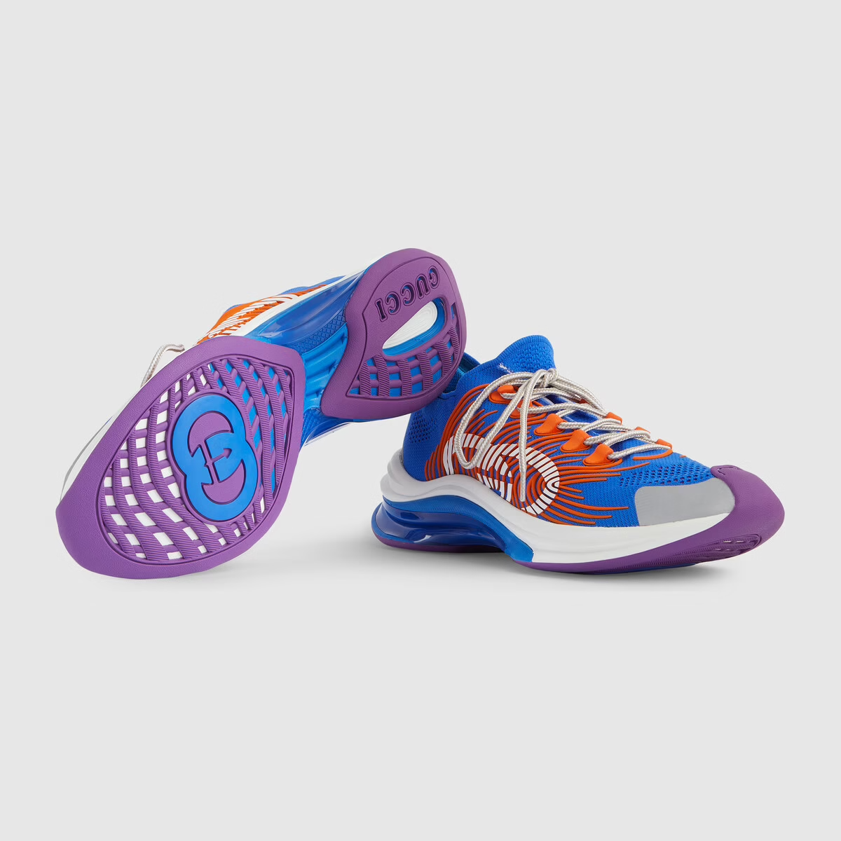  Giày Nam Gucci Run Sneaker Fabric 'Blue' 